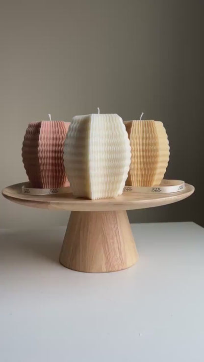 Handmade Ribbed Hexagon Candle: Geometric Home Decor