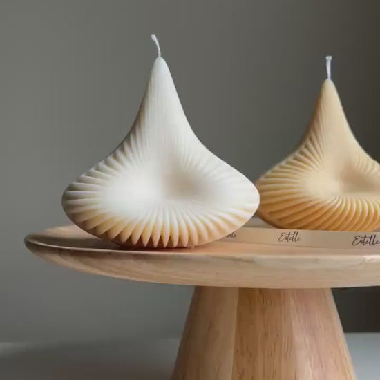 Handmade Ribbed Pyramid Soy Candle | Unique Home Decor