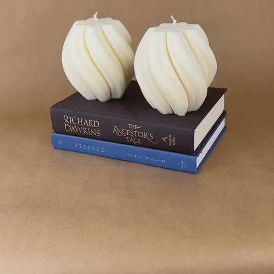 Big Swirl Soy Candle | Unscented Decorative Pillar