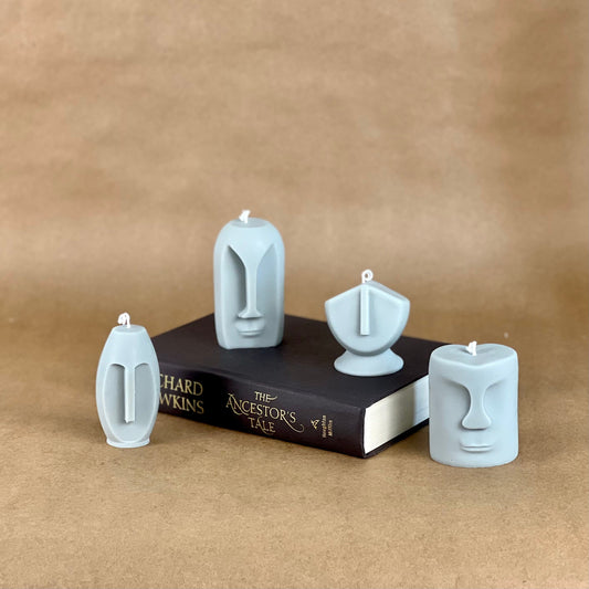 Statue Face Sculptural Candle Set | Shaped Pillar Soy Wax Candle | Decorative Candle | Aesthetic Candle | Unusual Gift | Unscented Candles |