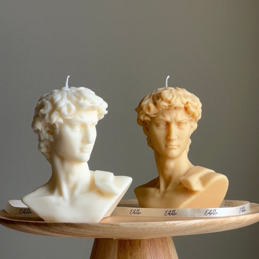 Michelangelo’s David Head Candle | Decorative Male Bust Candle | Pillar Soy Wax Candle | Aesthetic Decoration | Statue Candle| Unique Candle