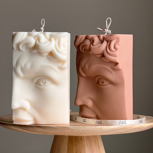 Half David's Head Candle | Decorative Male Bust Candle | Pillar Soy Wax Candle | Aesthetic Interior Decoration| Statue Candle| Unique Candle