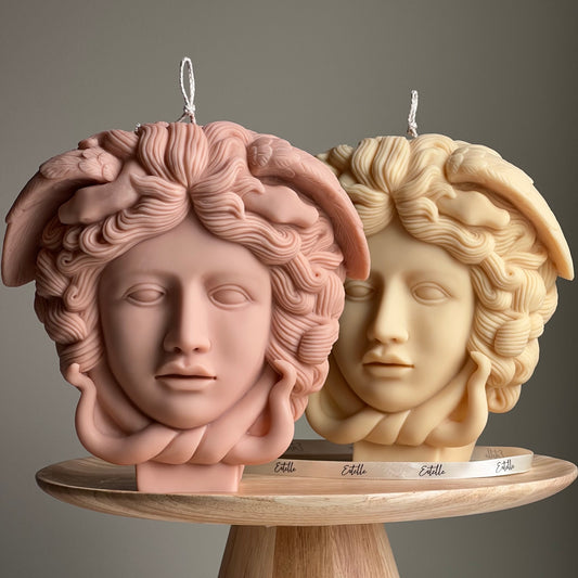 Huge Medusa Candle | Woman Head With Snakes Candle | Sculptural Pillar Soy Wax Candle | Aesthetic Decoration | Statue Candle | Unique Candle