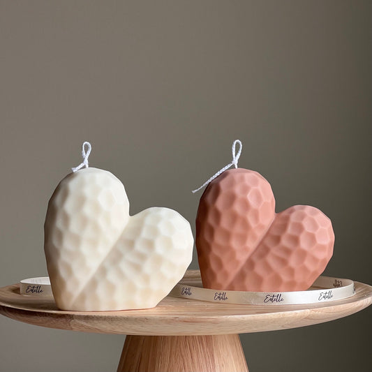 Large Heart Candle | Handmade Decorative Candle | Pillar Shaped Candle | Aesthetic Interior Home Decoration | Gift for Her | Unique Candle