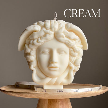 Huge Medusa Candle | Woman Head With Snakes Candle | Sculptural Pillar Soy Wax Candle | Aesthetic Decoration | Statue Candle | Unique Candle