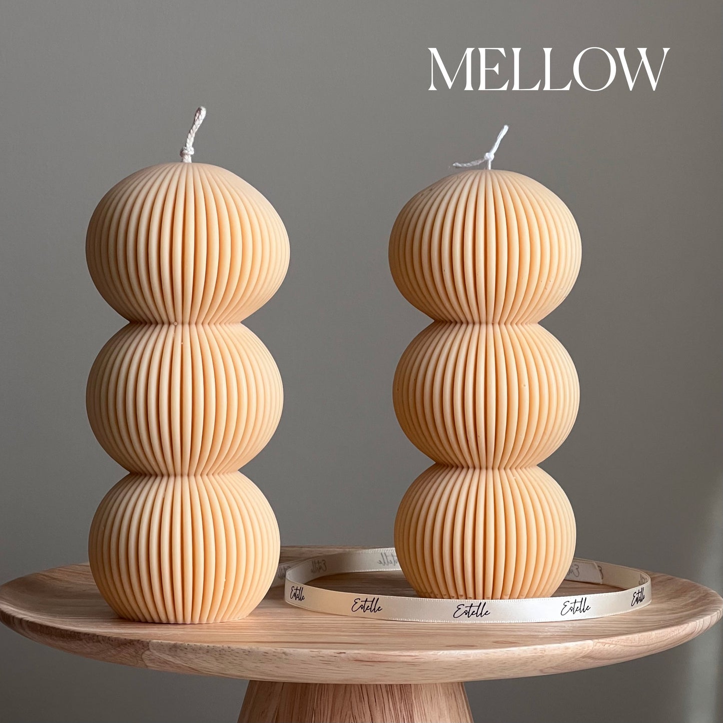 Ribbed Balls Pillar Candle | Soy Wax Candle | Decorative Handmade Candle | Aesthetic Candle| Shaped Candle| Unscented Candles| Unique Candle