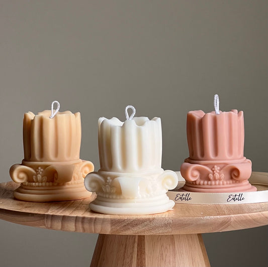 Short Roman Column Candle | Soy Wax Candle | Decorative Handmade Candle | Aesthetic Candle| Shaped Candle| Unscented Candles| Unique Candle