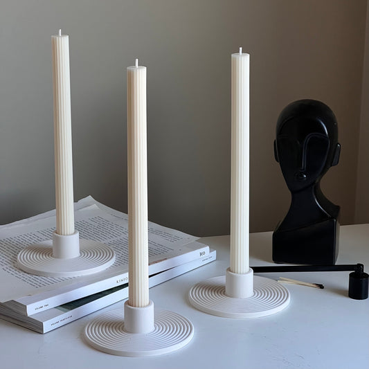 Round Minimal Candlestick Holder | Taper Candle Holder | Wedding Decor | Jesmonite Decor | Candle Holder | Dinner Candle Holder |Table Decor