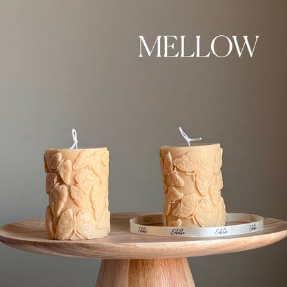 Butterfly Pillar Candle | Sculptural Pillar Candle | Tall Candle| Custom Color Scent| Aesthetic Soy Pillar Candle| Minimal Home Decoration