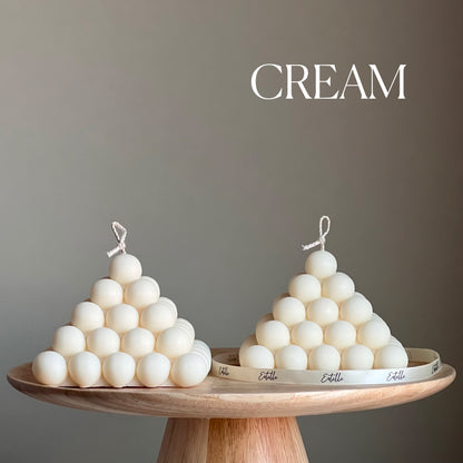 Large Bubble Pyramid Candle | Trendy Handmade Decorative Candle| Pillar Shaped Candle |Aesthetic Interior Decoration |Unique Vegan Candle