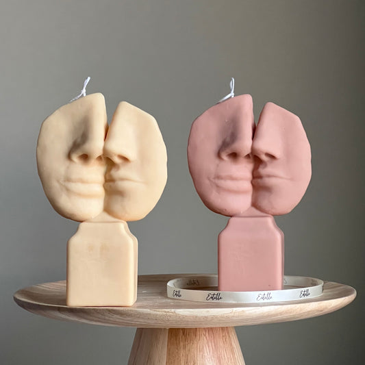 Couple Candle| Decorative Pillar Soy Candle| Aesthetic Candle| Unscented Candles| Handmade Unique Candle| Shaped Cool Candle