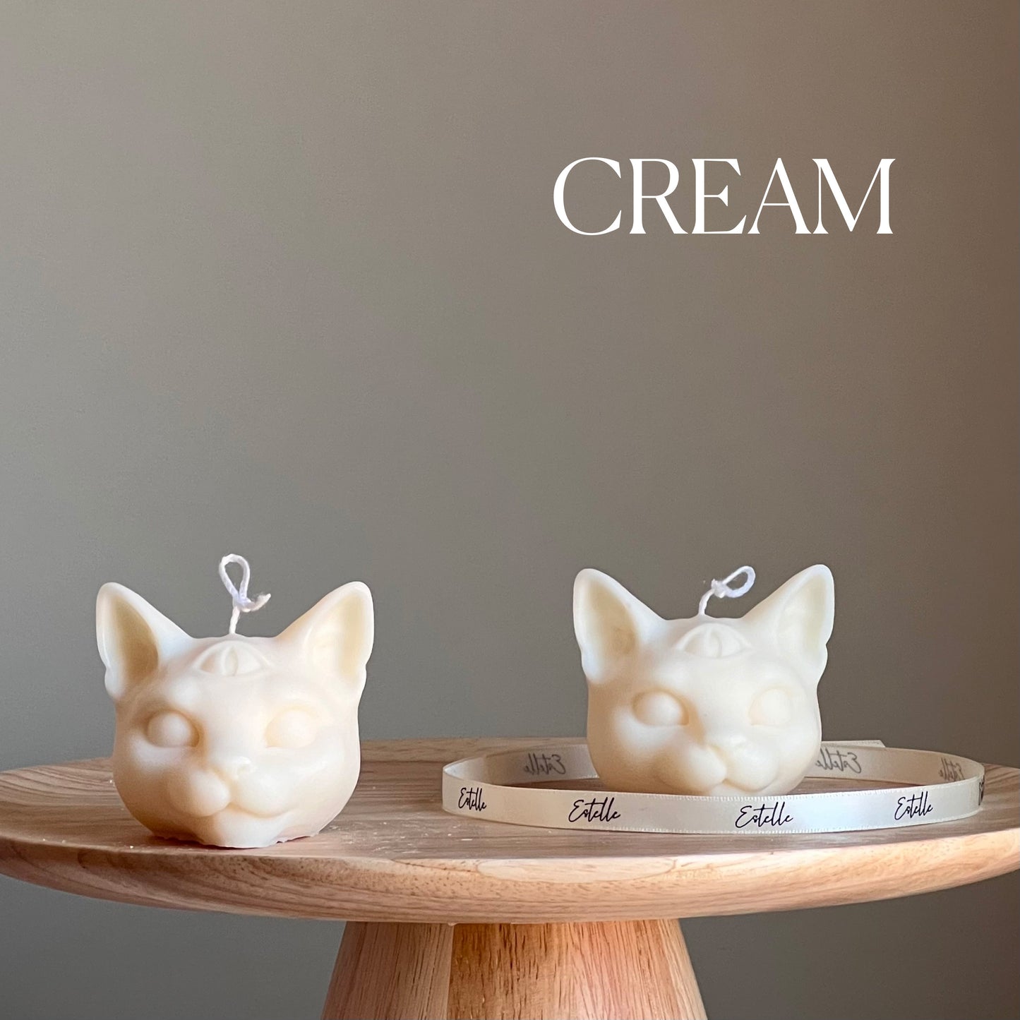 Cat's Head Candle| Decorative Pillar Soy Candle| Aesthetic Candle| Unscented Candles| Handmade Unique Candle| Shaped Cool Candle