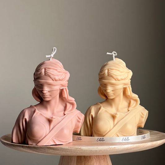 Blind Justice Candle | Woman Bust Candle | Sculptural Pillar Soy Wax Candle| Lady Candle| Aesthetic Decoration| Statue Candle| Unique Candle
