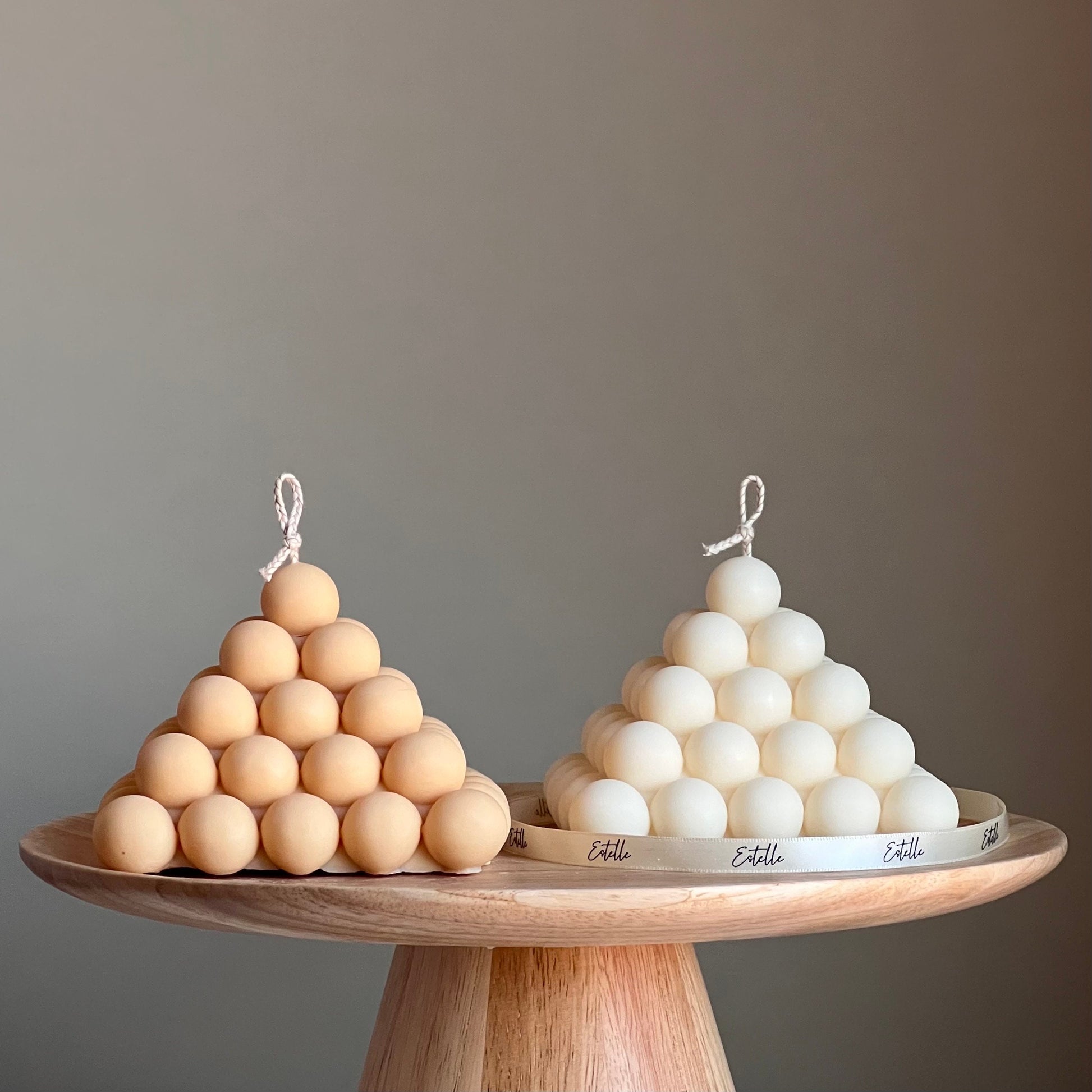 Large Bubble Pyramid Candle | Trendy Handmade Decorative Candle| Pillar Shaped Candle |Aesthetic Interior Decoration |Unique Vegan Candle