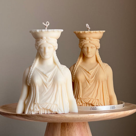 Caryatid Statue Candle | Woman Bust Candle| Sculptural Pillar Soy Wax Candle| Lady Candle| Aesthetic Decoration| Statue Candle|Unique Candle