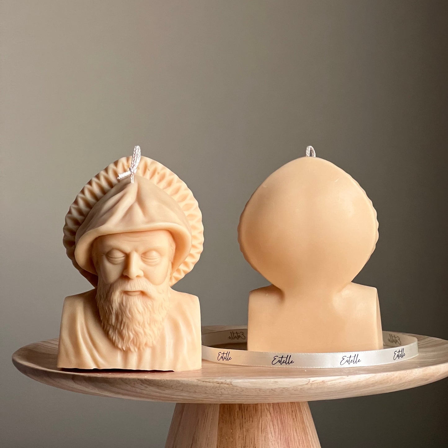 Saint Charbel Candle | Saint's Bust Candle | Sculptural Pillar Soy Candle| Lady Candle| Aesthetic Decoration| Statue Candle| Unique Candle