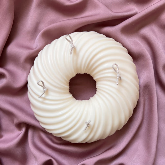 Huge Donut Candle | Trendy Handmade Decorative Candle| Pillar Shaped Candle |Aesthetic Interior Decoration |Unique Vegan Candle