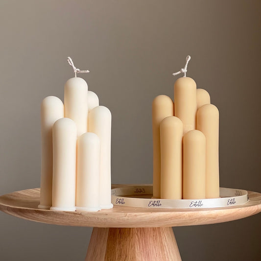 Irregular Pillar Candle | Geometric Handmade Decorative Candle | Pillar Shaped Candle | Aesthetic Interior Home Decoration | Unique Candle