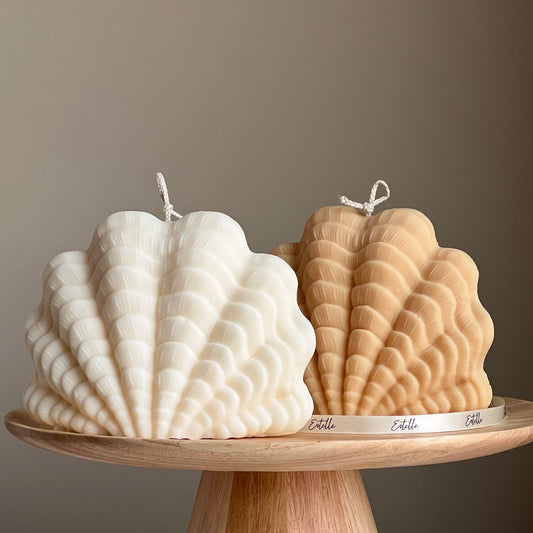 Huge Shell Candle | Decorative Soy Wax Candle | Clam shell candle| Aesthetic Candle| Pillar Candle | Vegan| Unique Candle| Gift For Her